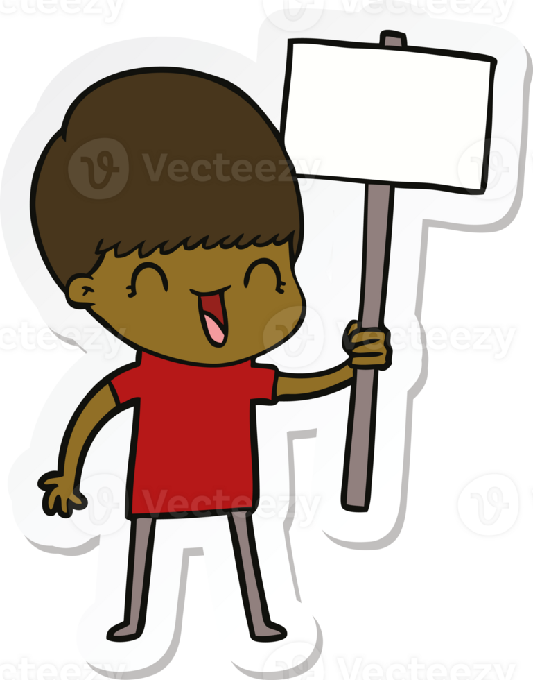 Aufkleber eines fröhlichen Cartoon-Jungen png