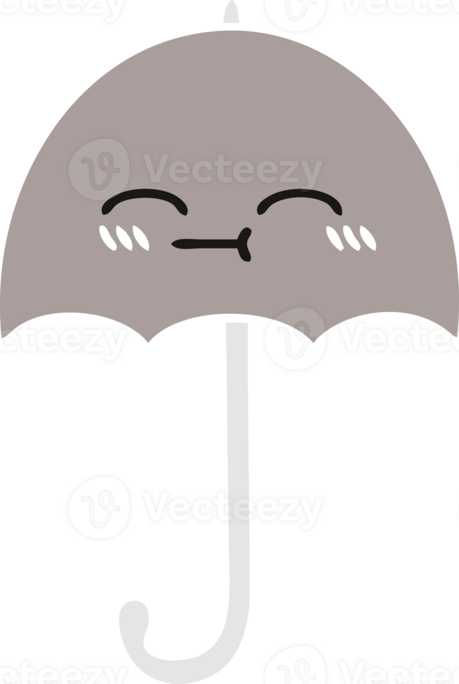 flat color retro cartoon of a umbrella png