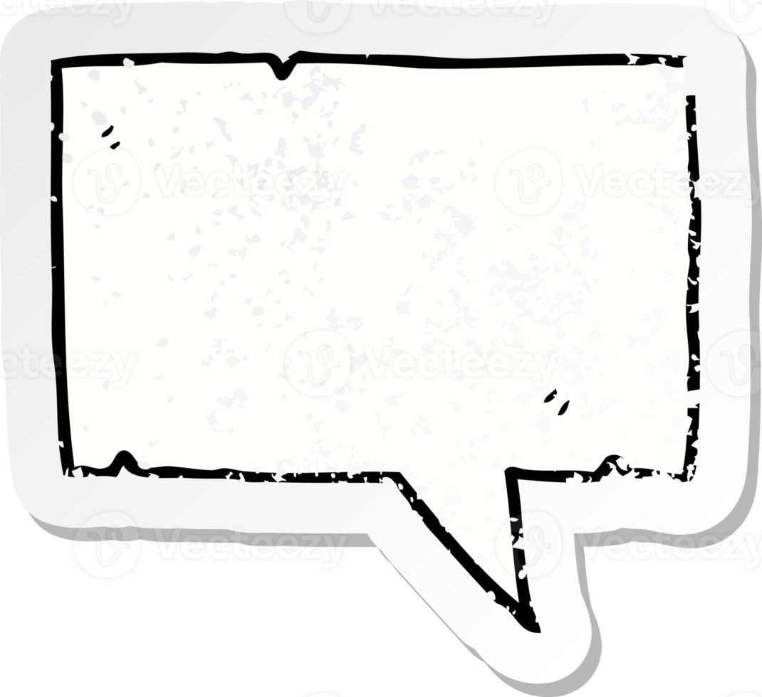 retro distressed sticker of a cartoon speech bubble png