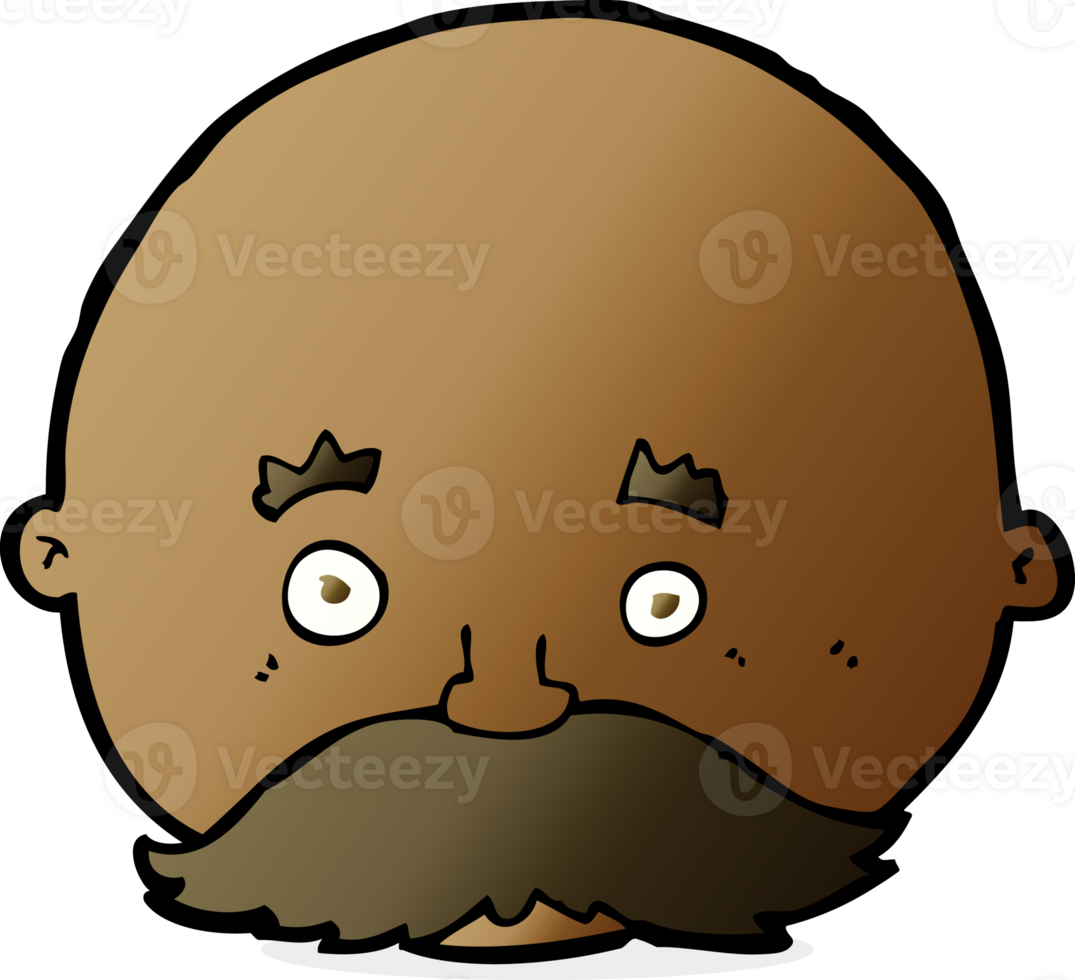 cartoon bald man with mustache png