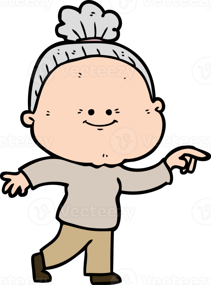 cartoon happy old woman png