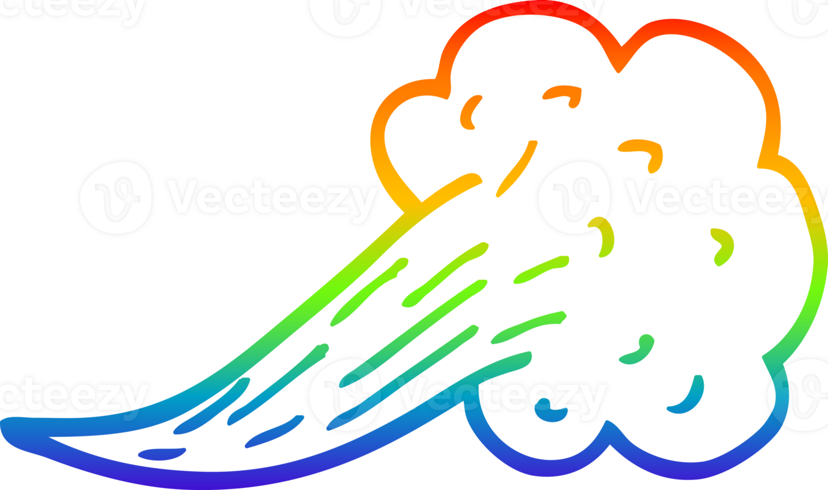 rainbow gradient line drawing of a cartoon expression bubble png