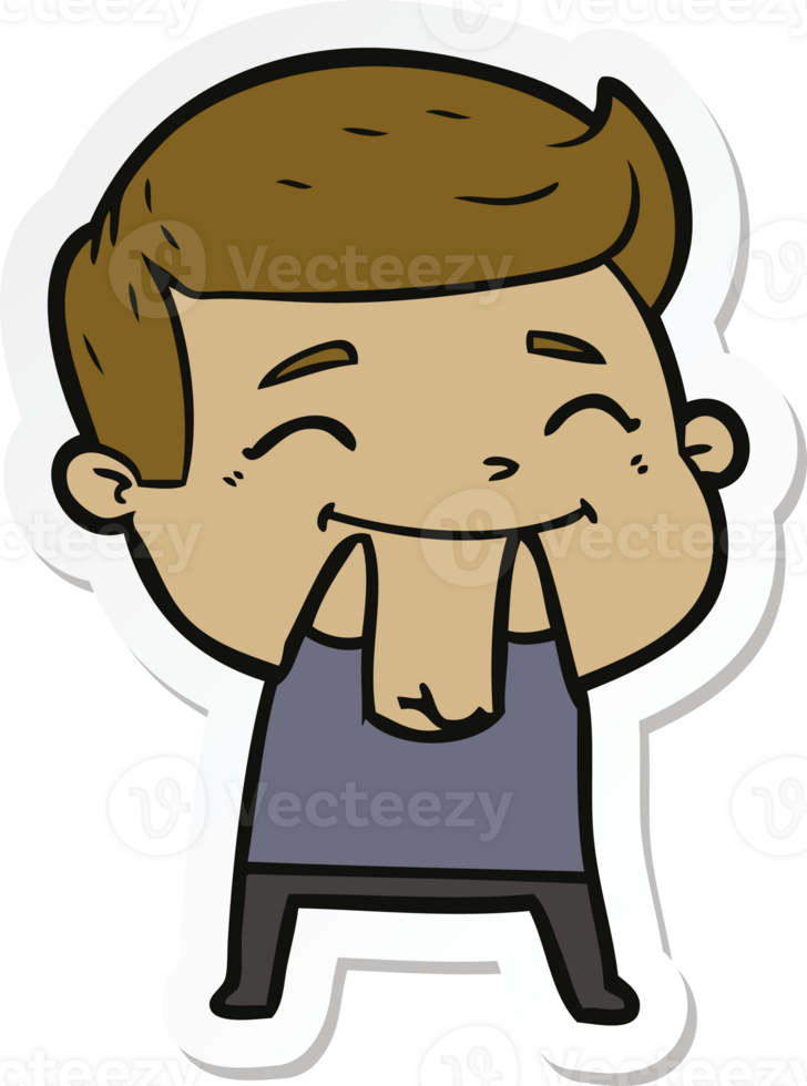 sticker of a happy cartoon man png