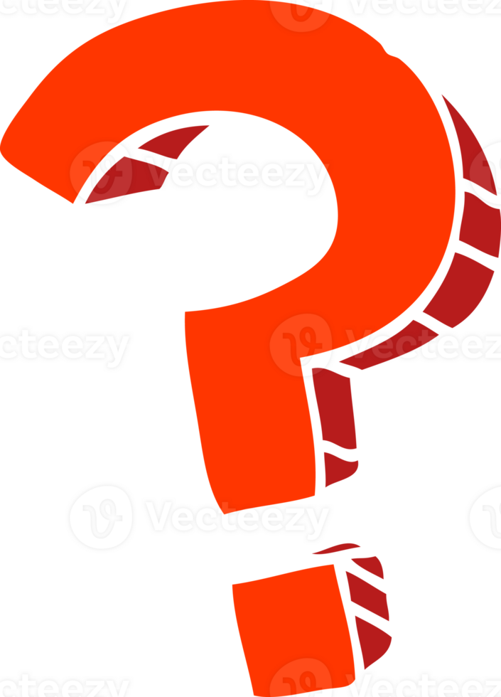 flat color illustration cartoon question mark png