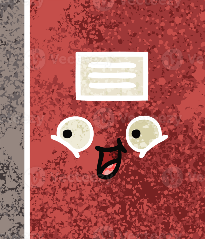 retro illustration style cartoon of a notebook png
