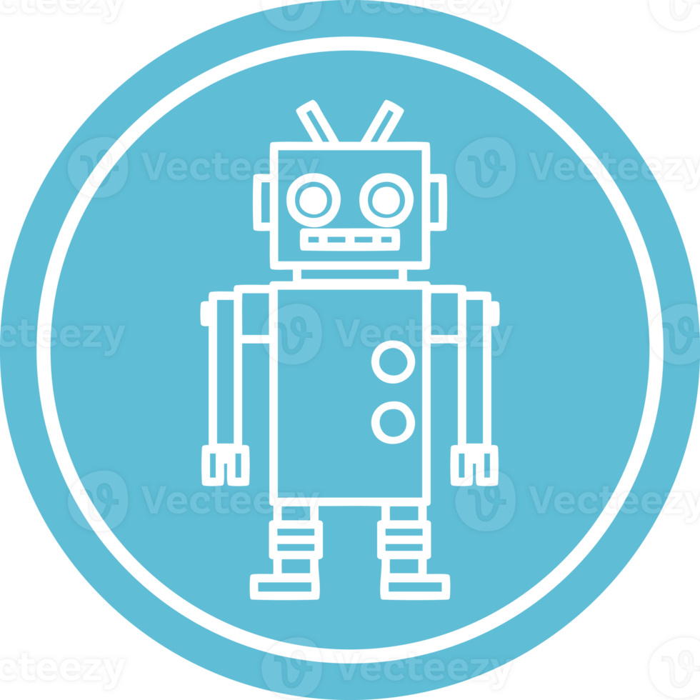 dancing robot circular icon symbol png