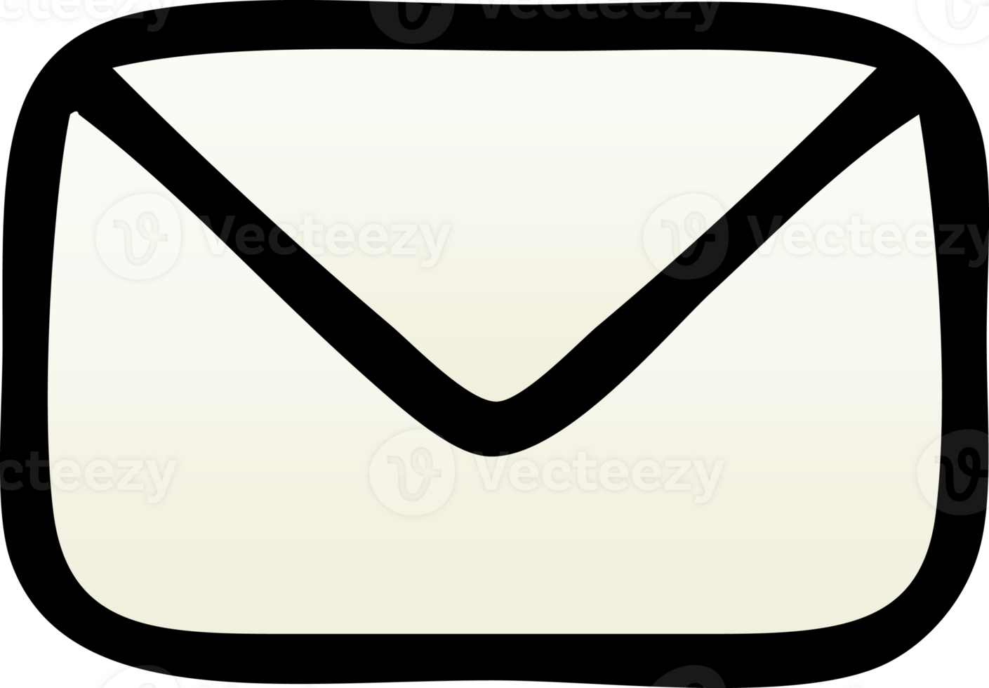 gradient shaded cartoon of a paper envelope png