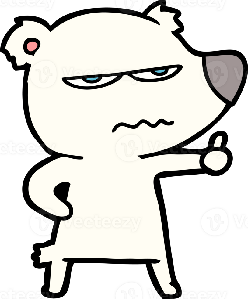 angry bear polar cartoon giving thumbs up png