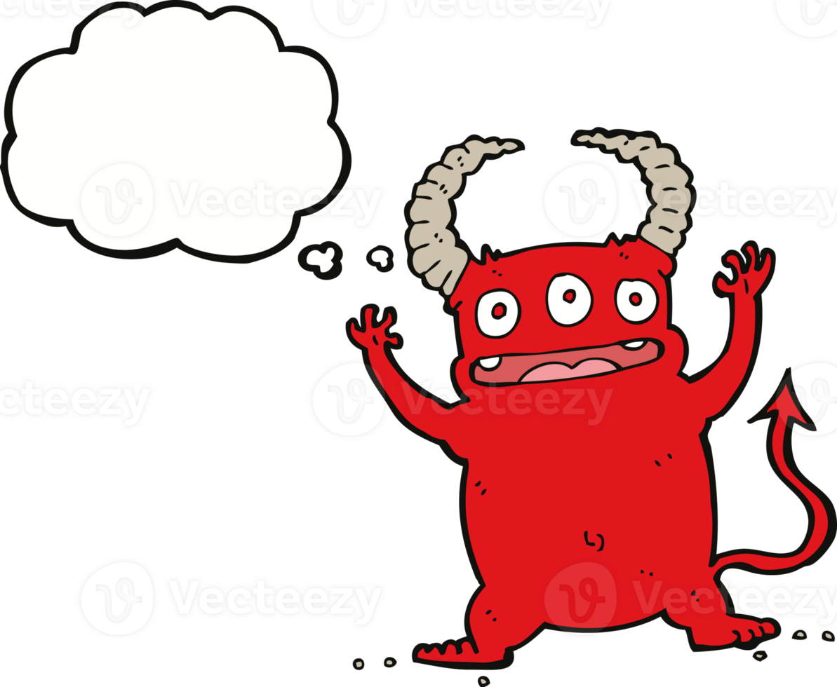 cartoon little devil with thought bubble 45216471 PNG