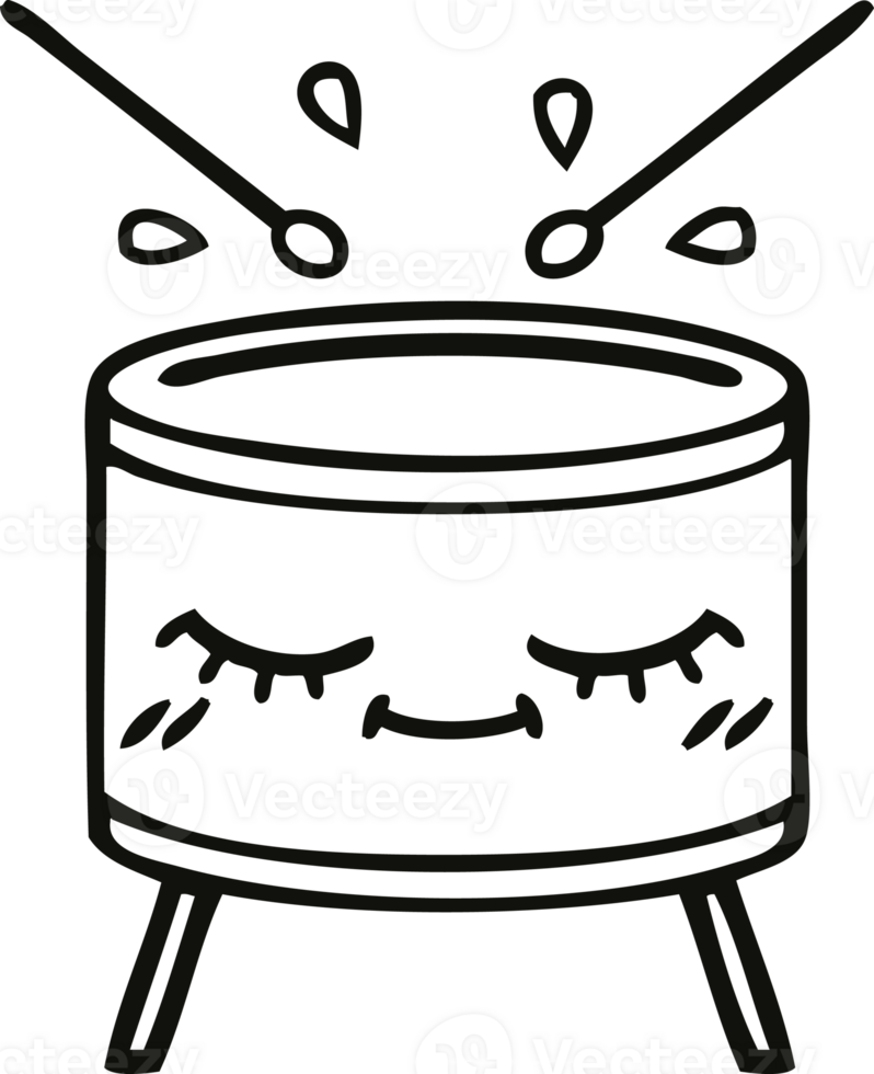 line drawing cartoon of a drum png