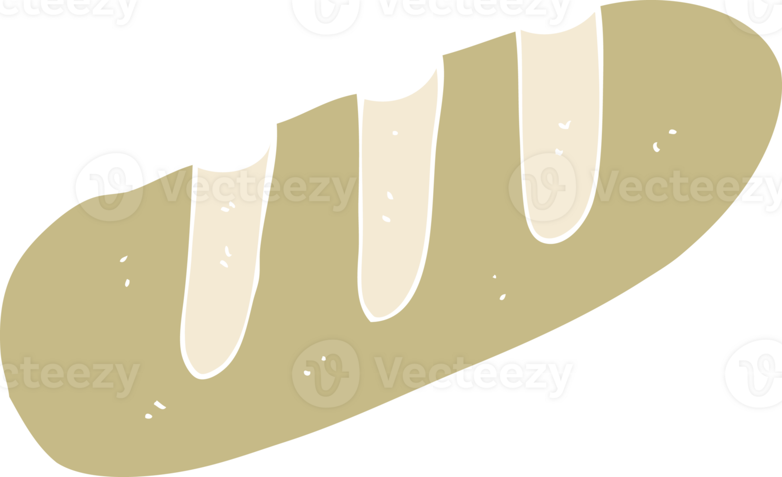 flat color illustration of loaf of bread png