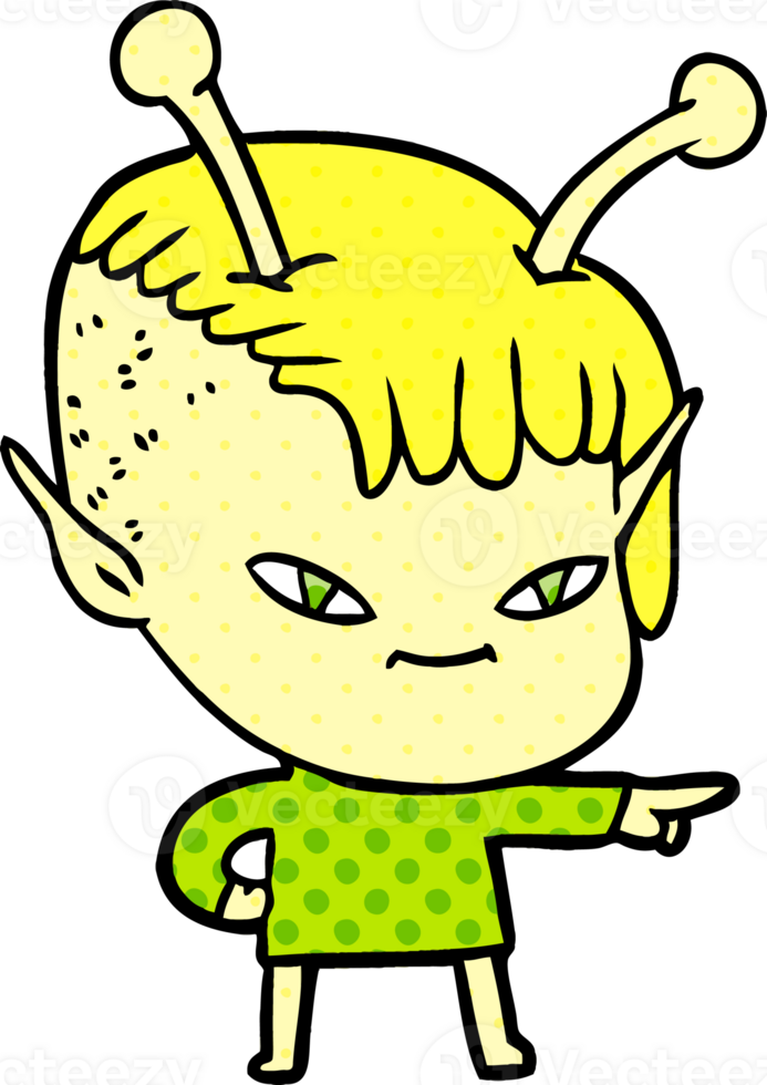 cute cartoon alien girl png
