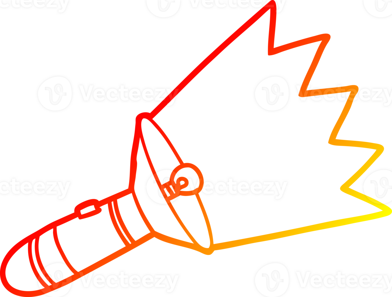 warm gradient line drawing of a old cartoon torch png