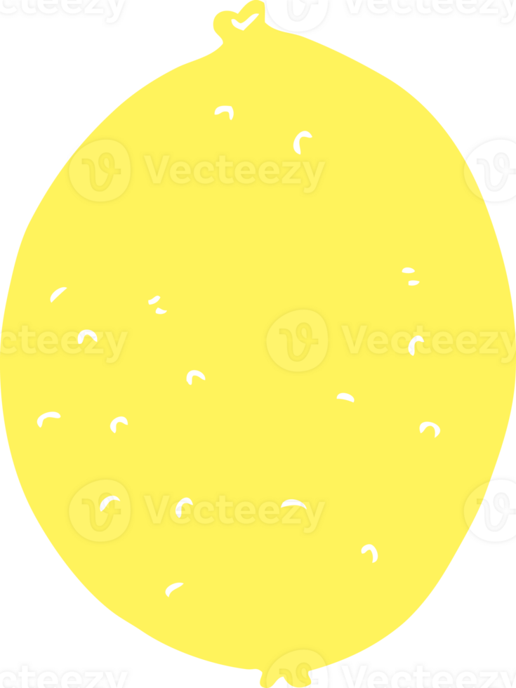 flat color style cartoon lemon png