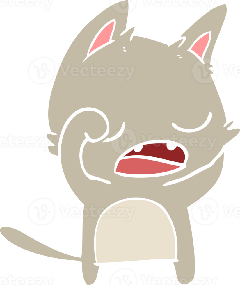 talking cat flat color style cartoon png