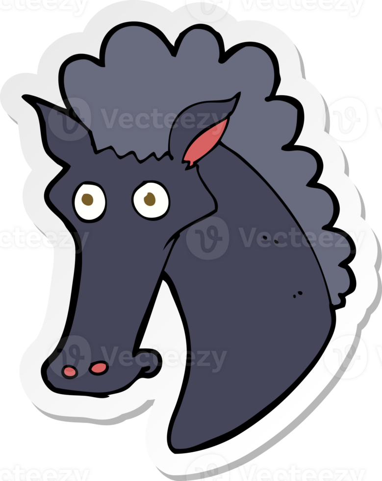 sticker of a cartoon horse head png