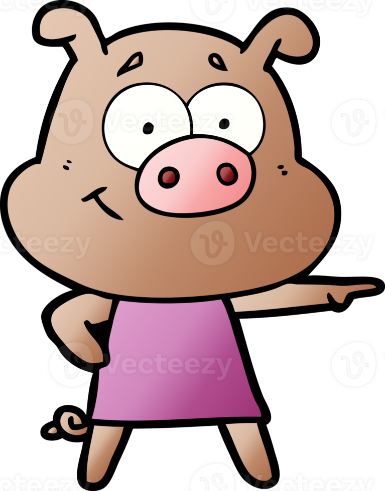 happy cartoon pig png