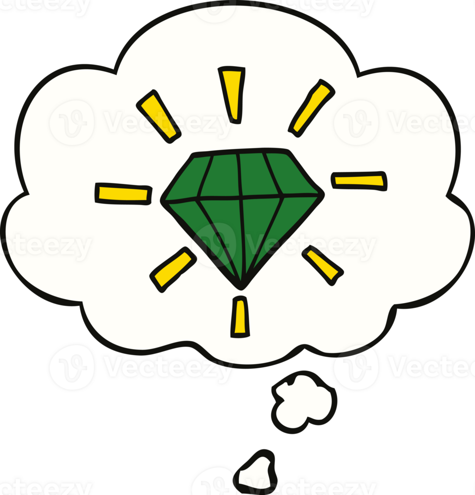 cartoon tattoo diamond with thought bubble png