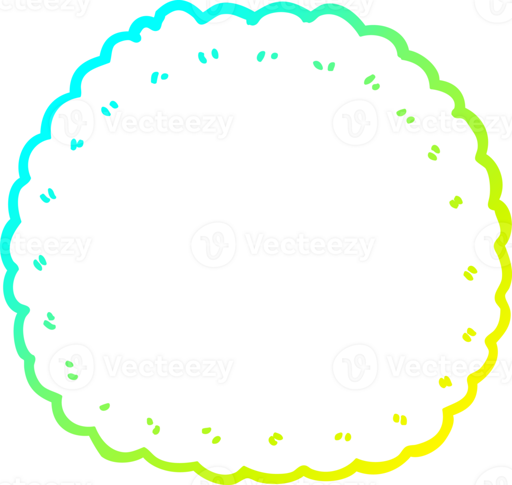 cold gradient line drawing of a cartoon biscuit png