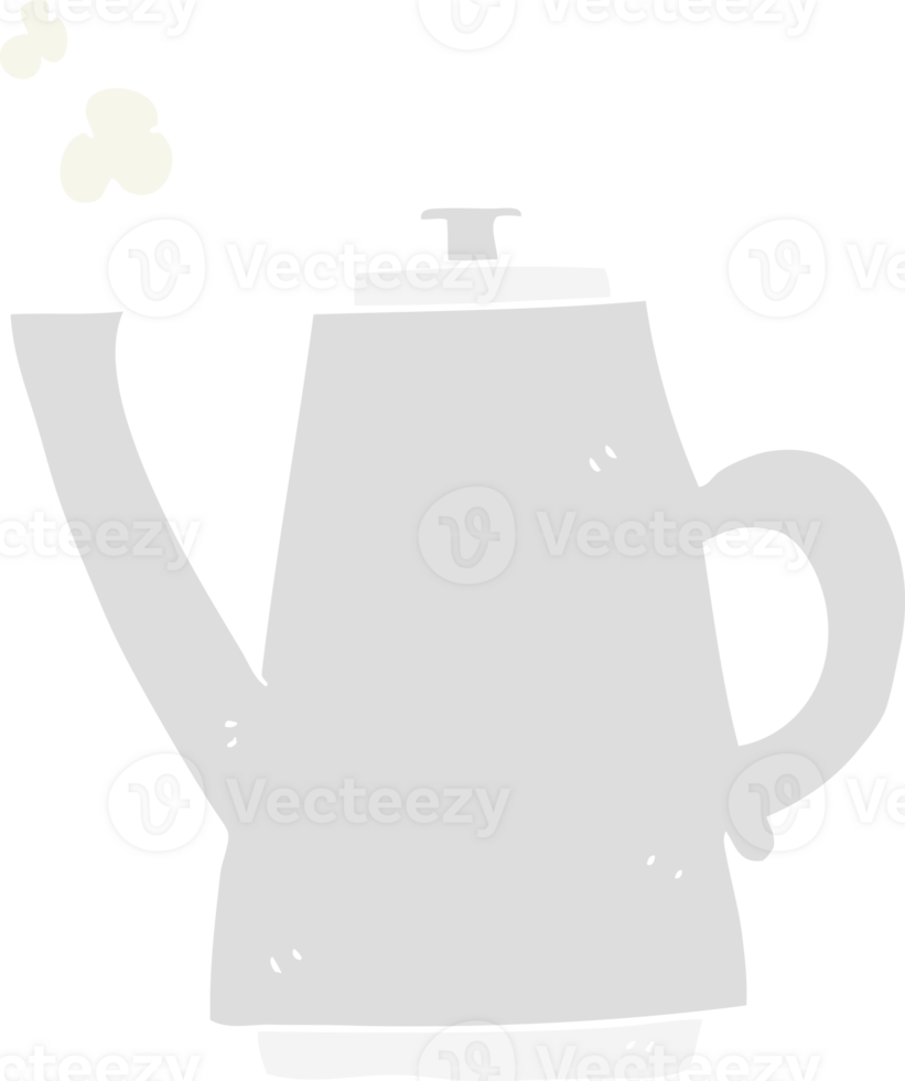 flat color illustration of coffee kettle png
