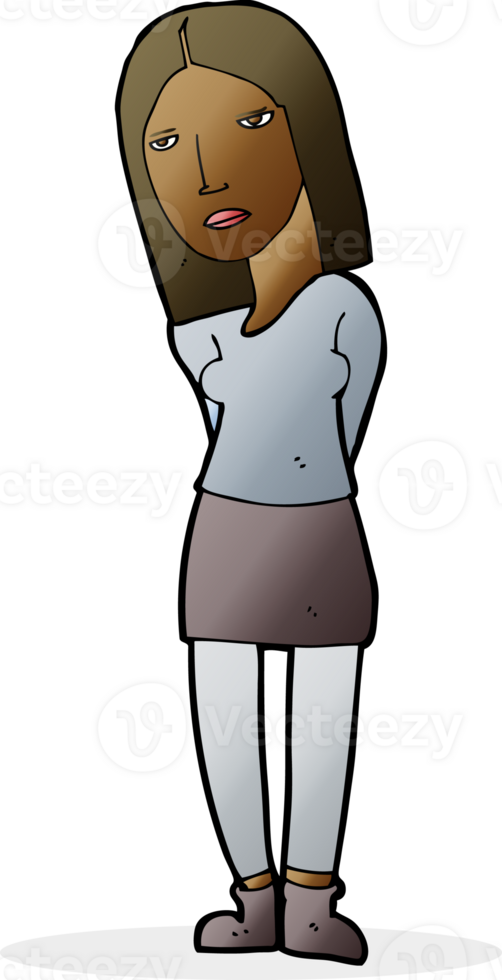 cartoon woman waiting png