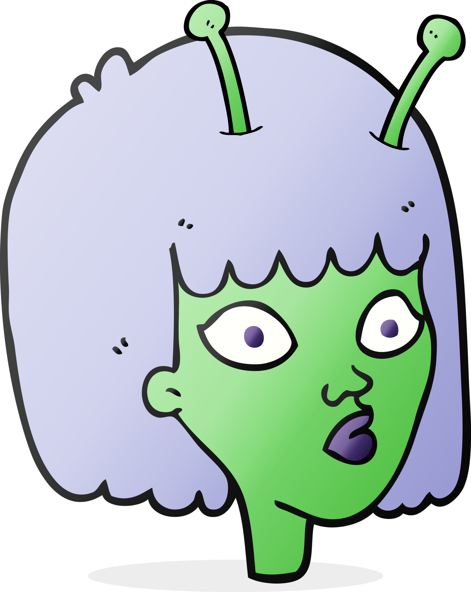 hand drawn cartoon female alien 45217214 PNG