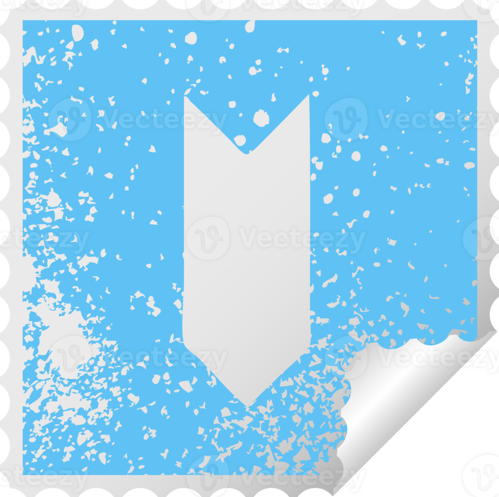 distressed circular peeling sticker symbol of a medal ribbon png