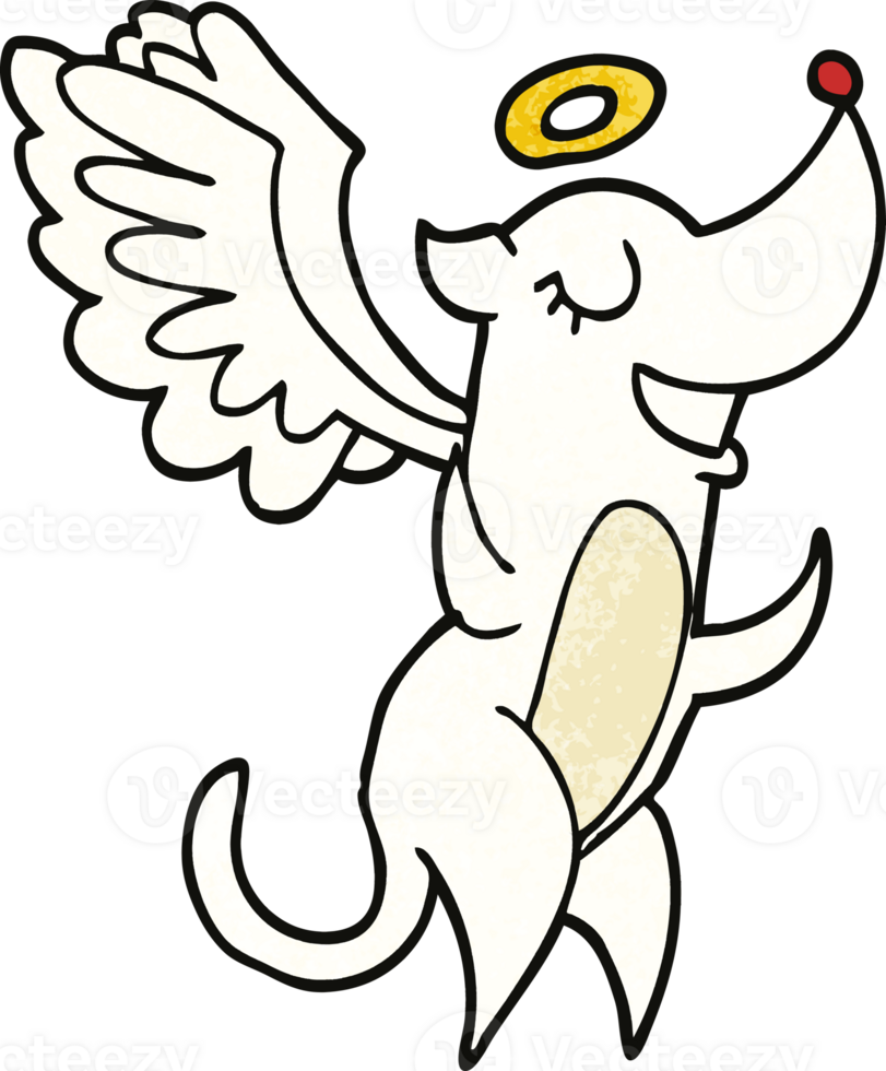 cartoon doodle angel dog png