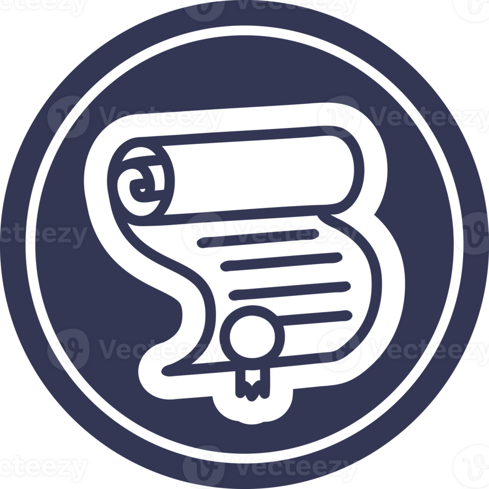 diploma certificate circular icon symbol png