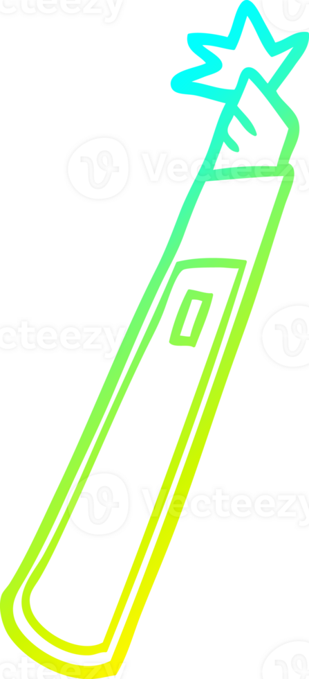 cold gradient line drawing of a cartoon craft knife png