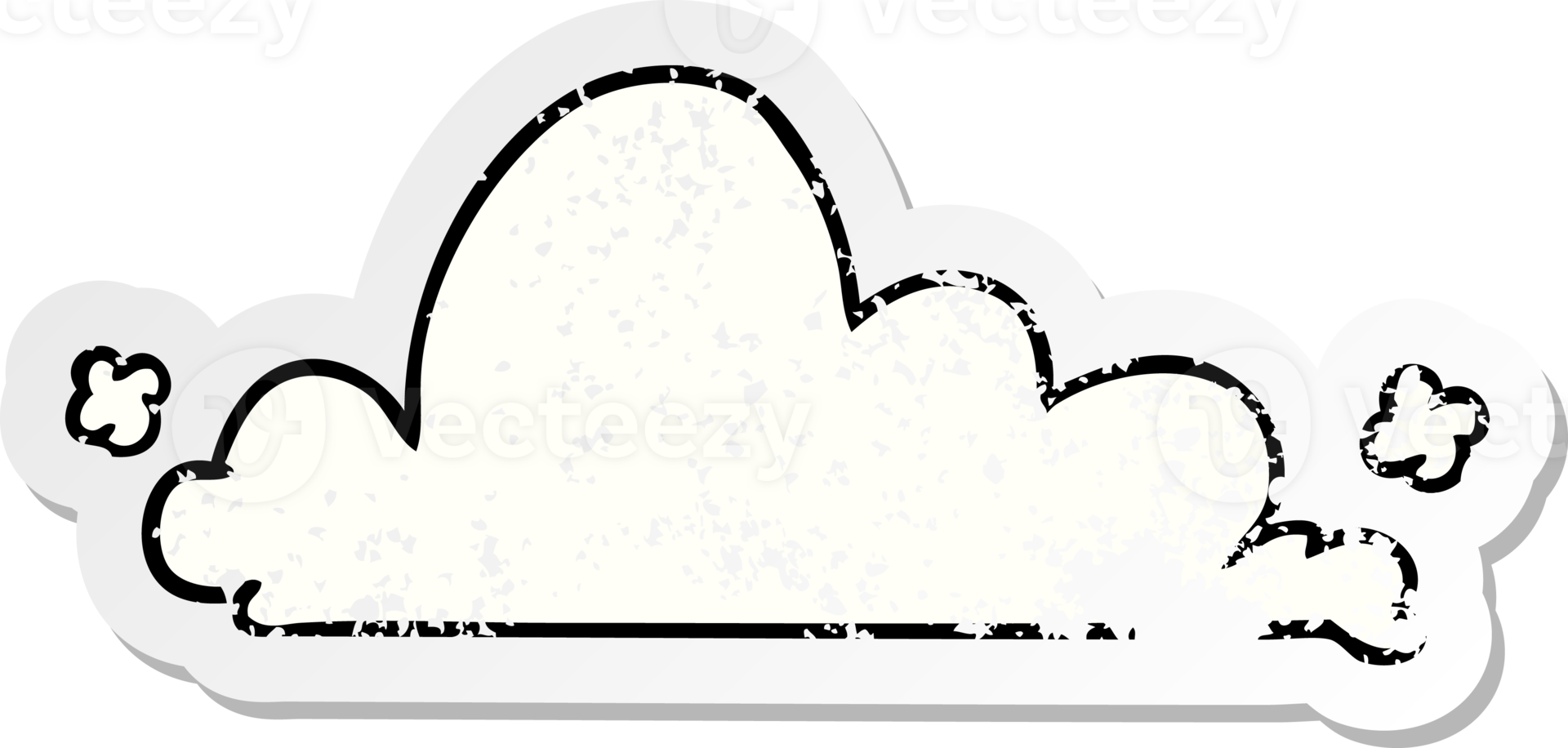 hand drawn distressed sticker cartoon doodle of a white cloud png