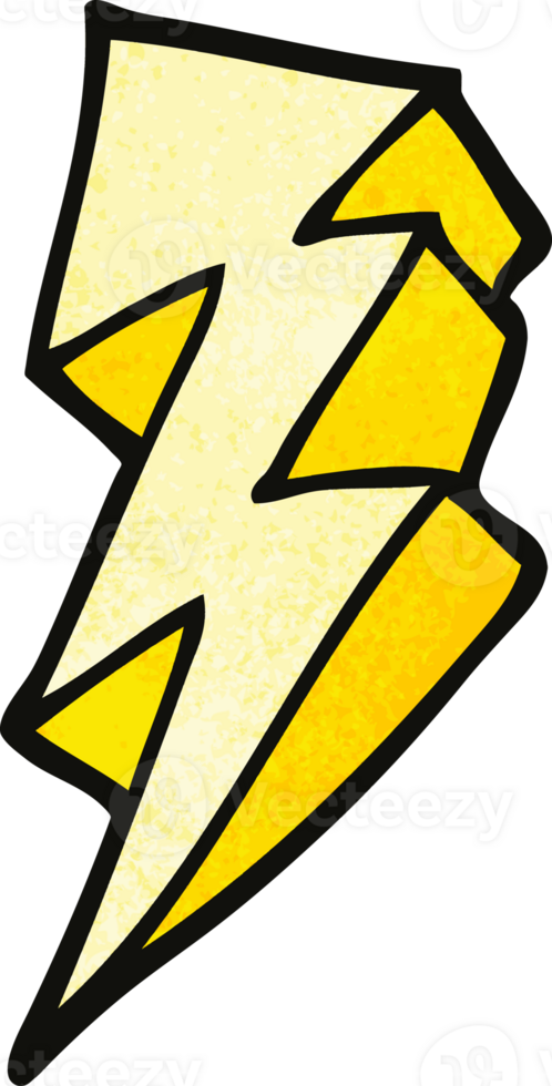 cartoon doodle lightning bolt png