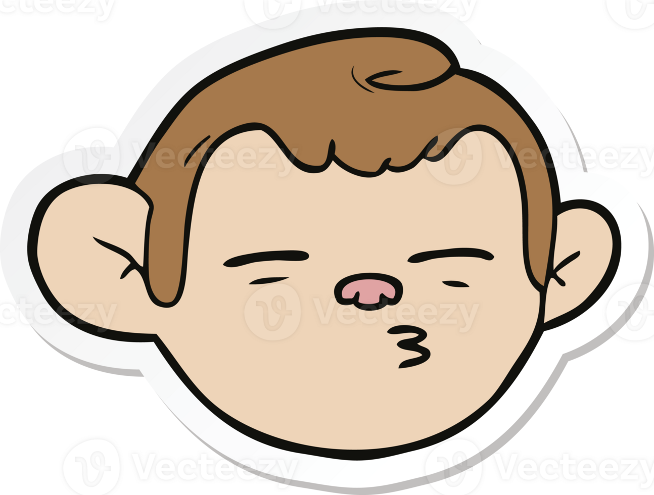sticker of a cartoon monkey face png