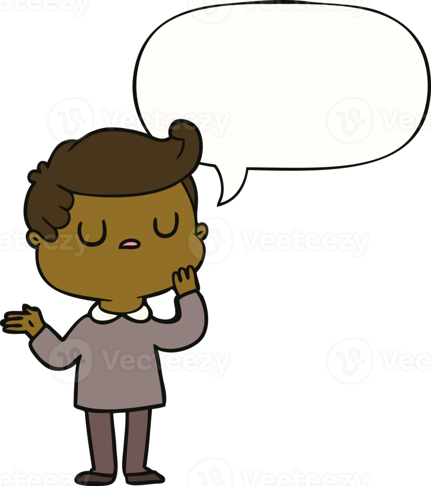 cartoon man wondering with speech bubble png