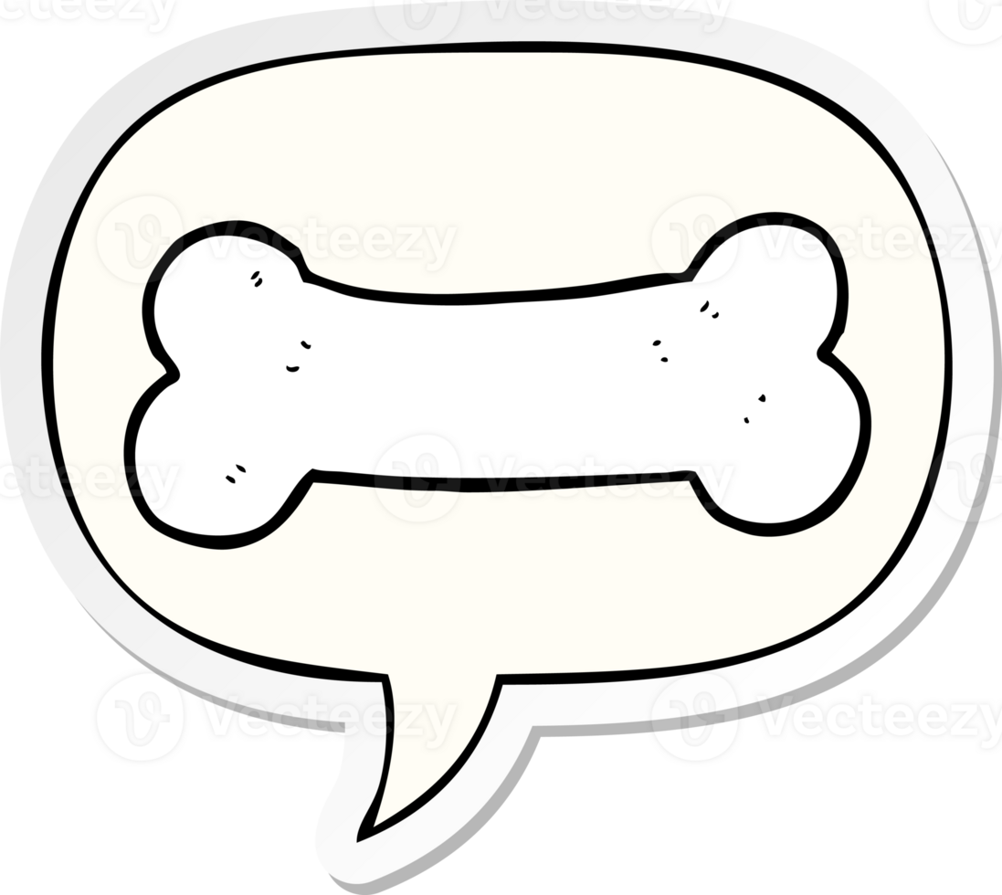 cartoon bone with speech bubble sticker png