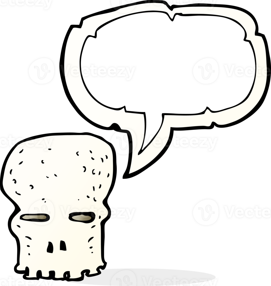 cartoon spooky skull with speech bubble png