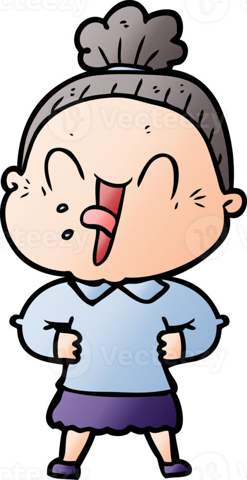 cartoon happy old woman png