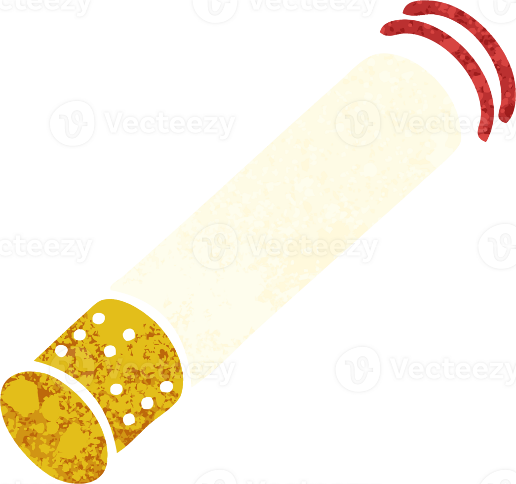 retro illustration style cartoon of a cigarette stick png