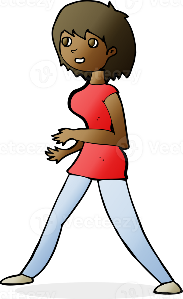 cartoon woman walking png