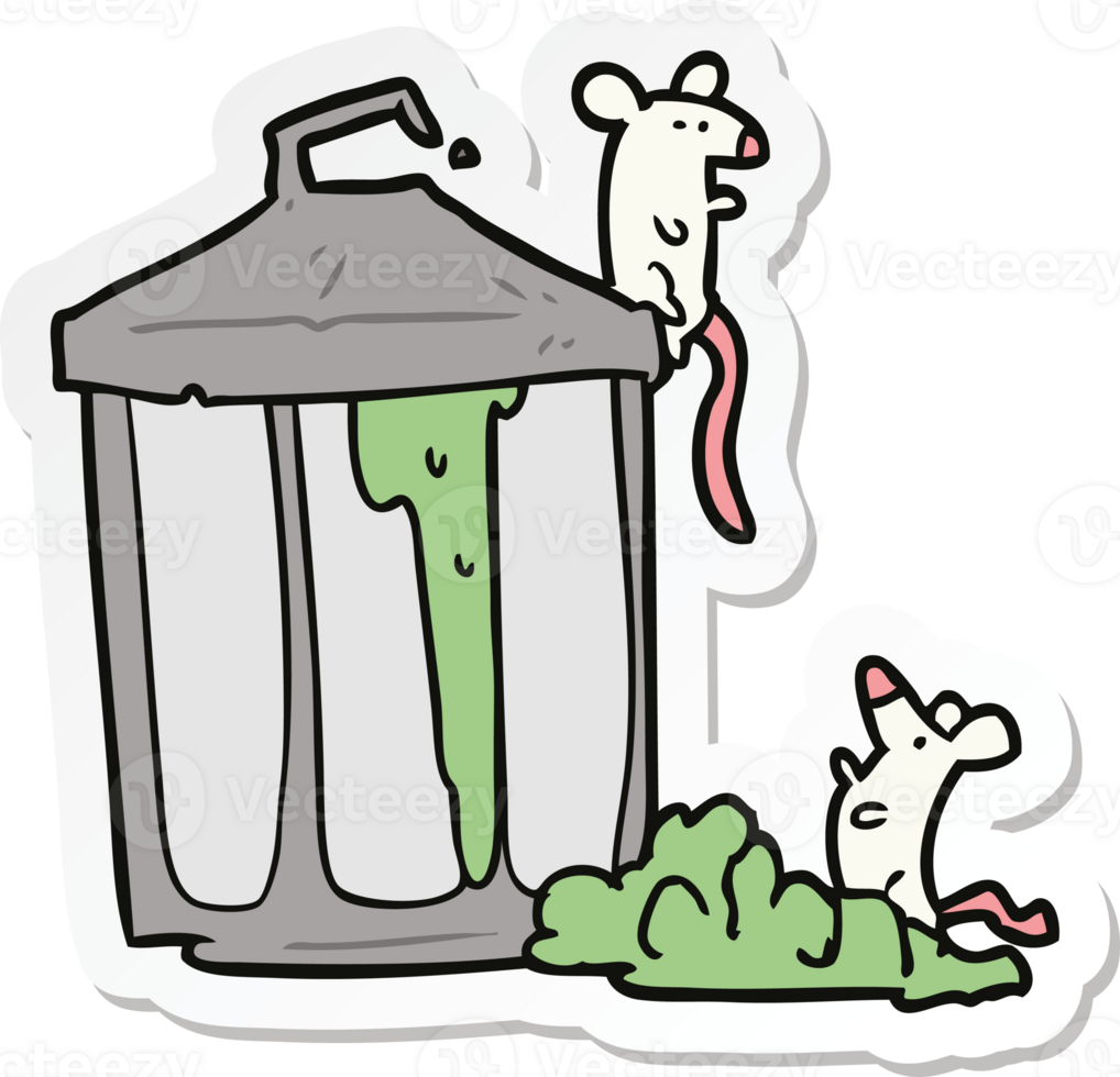 sticker of a cartoon garbage can png