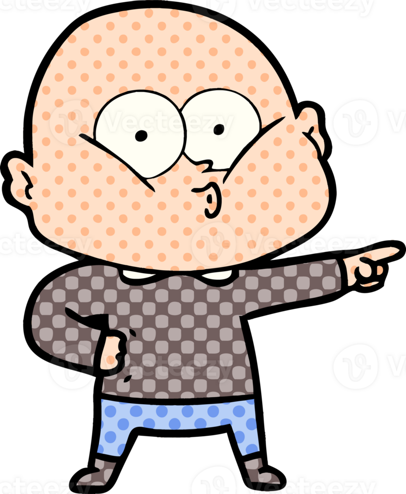 cartoon bald man staring png