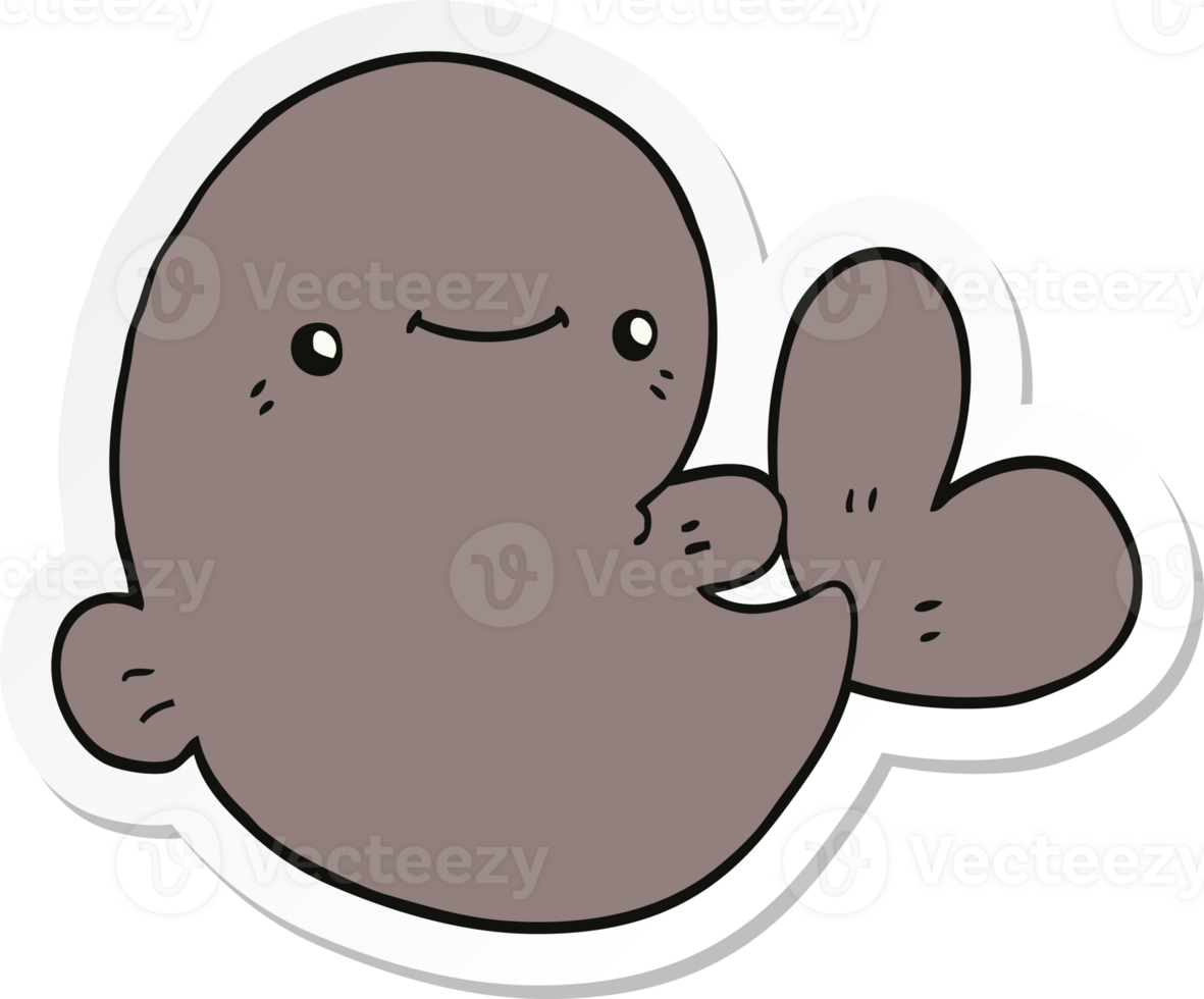 sticker of a cartoon whale png