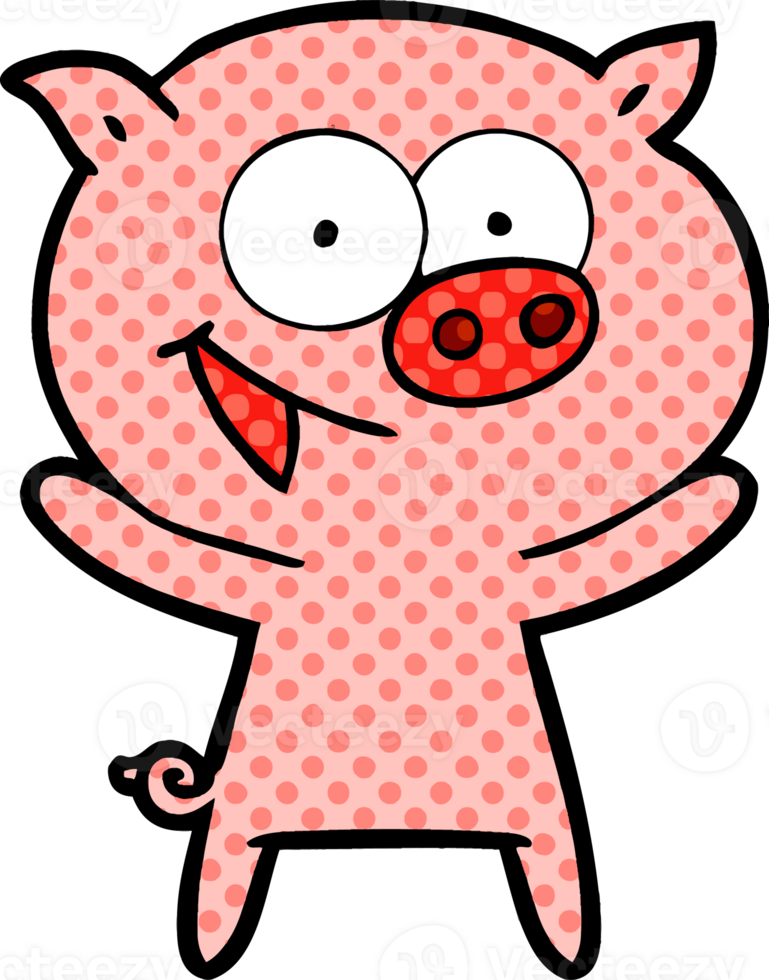 cheerful pig cartoon png