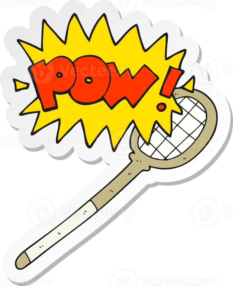 sticker of a cartoon tennis racket png