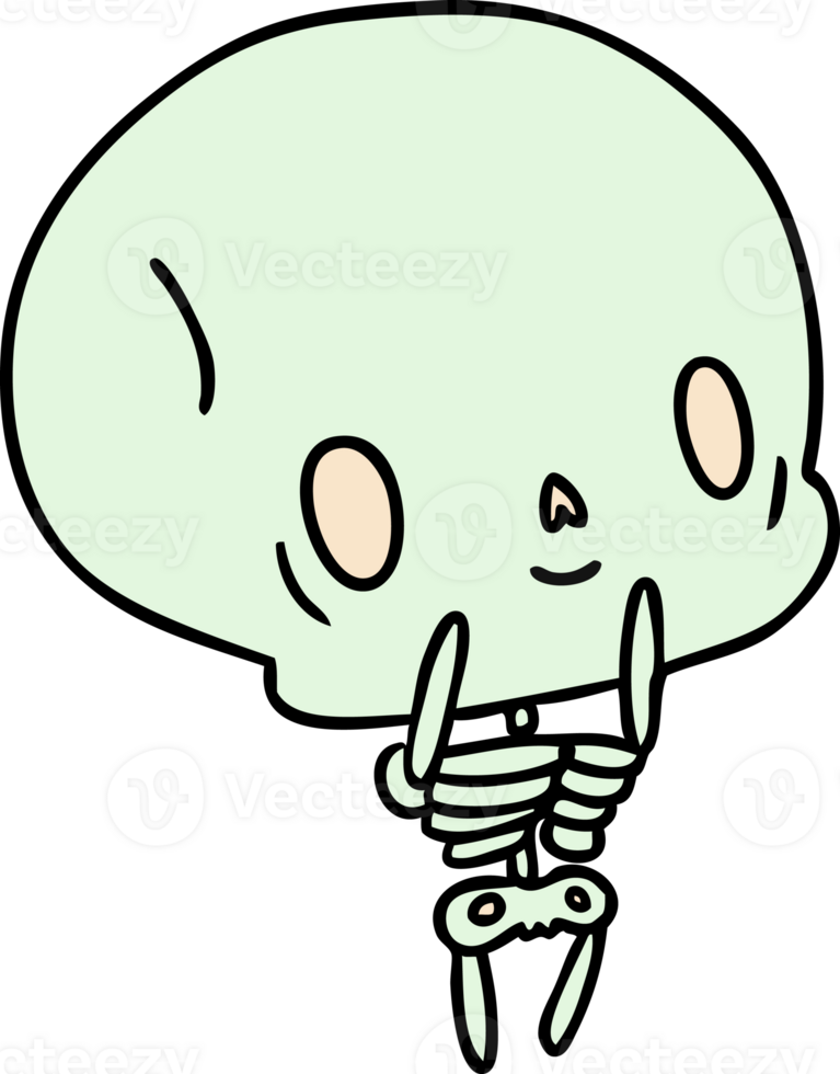 cartoon illustration kawaii cute dead skeleton png