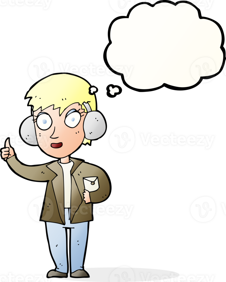 cartoon air force woman with thought bubble png