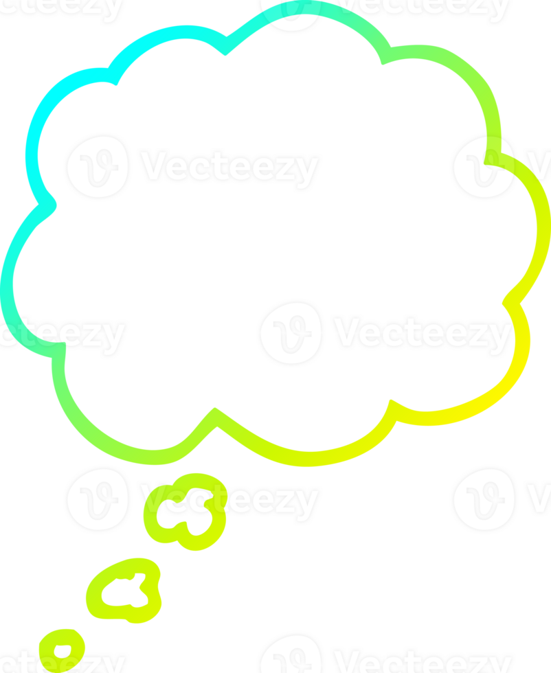 cold gradient line drawing of a cartoon expression bubble png