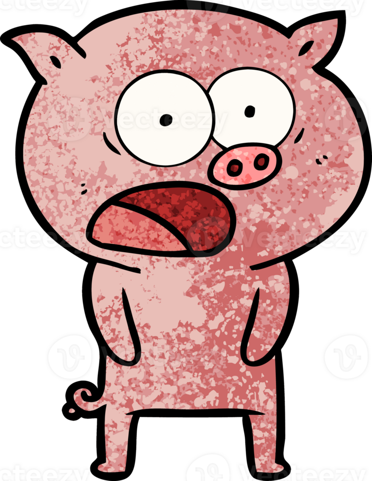 cartoon pig shouting png