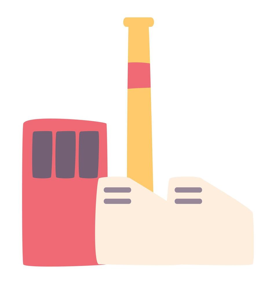 Oil refinery factory in flat design. Petrochemical industry building. illustration isolated. vector