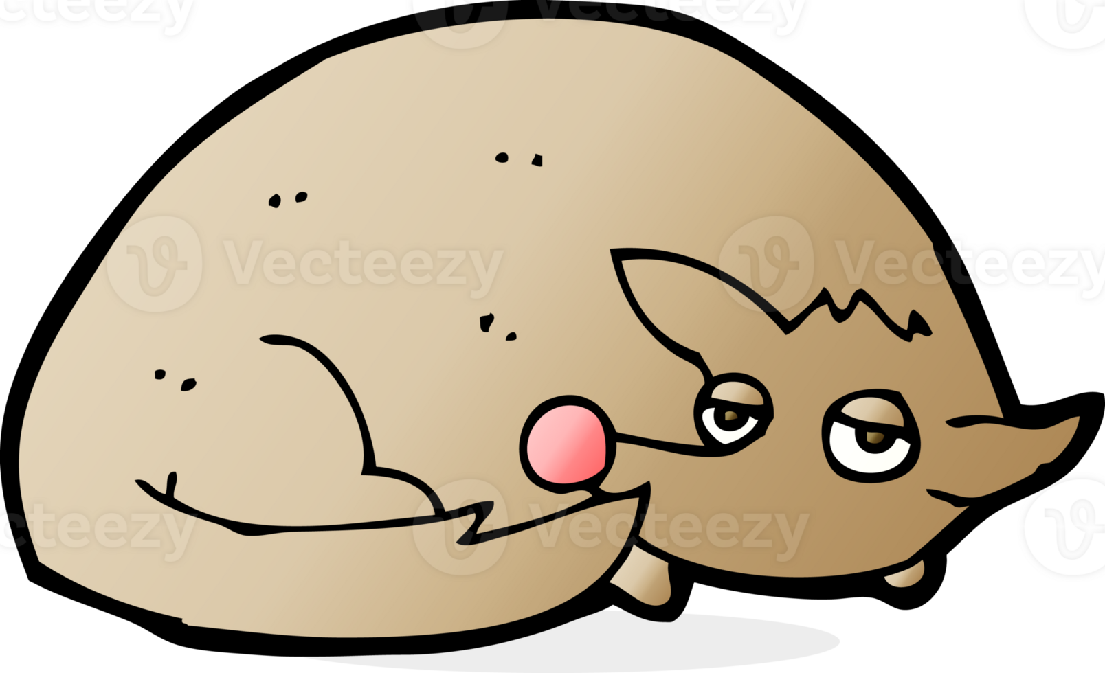 cartoon curled up dog png